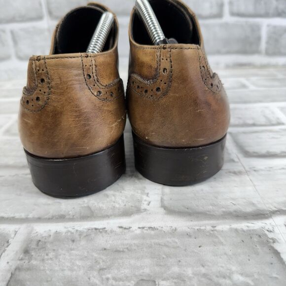 Duca Vero Cuoio Men's 44-11.5 US Brown Leather Cap Toe Dress Lace Up Oxfords - Picture 5 of 8